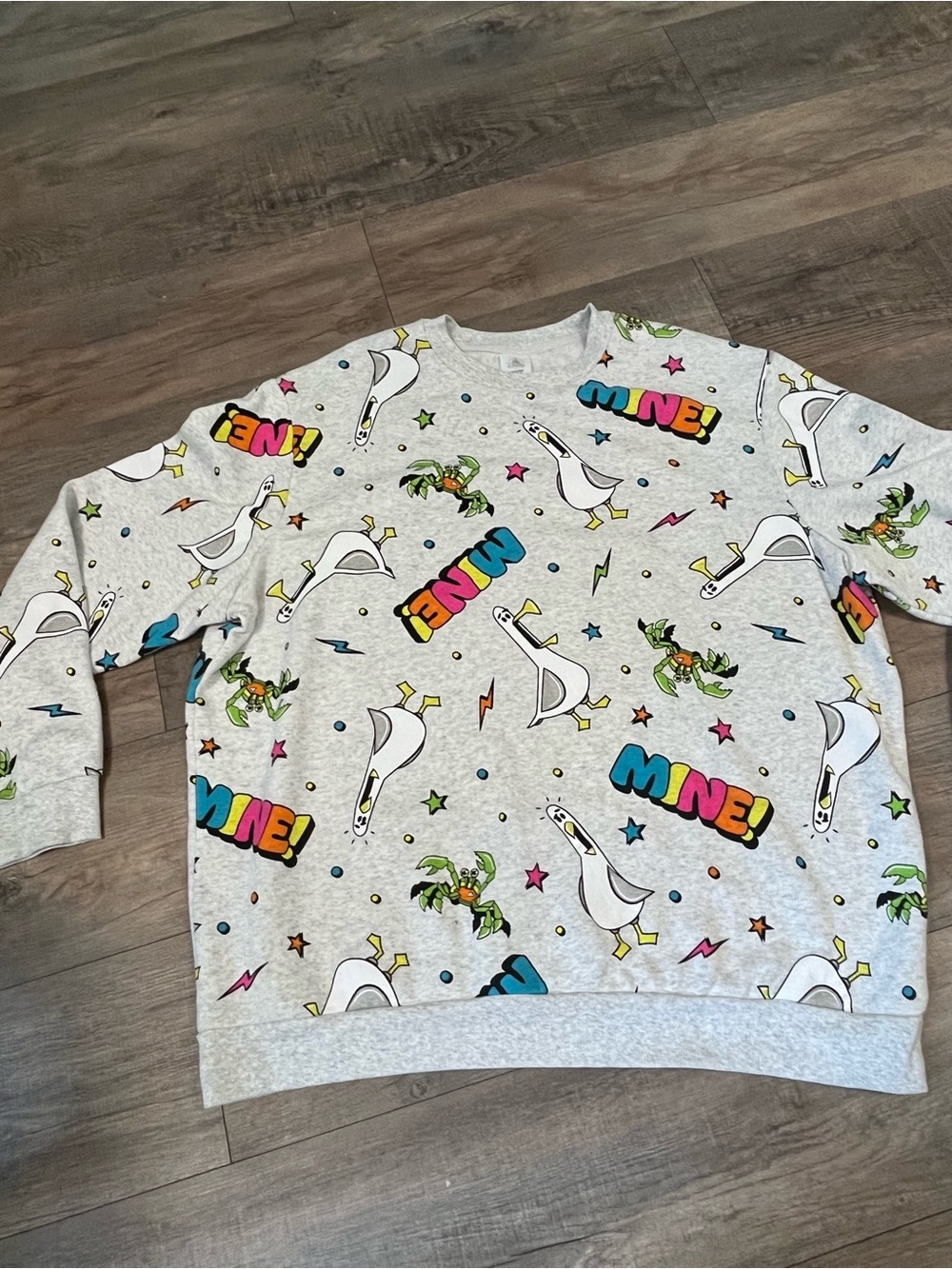 Disney finding Nemo Grey Graphic Sweatshirt with Colorful 'MINE!' Print